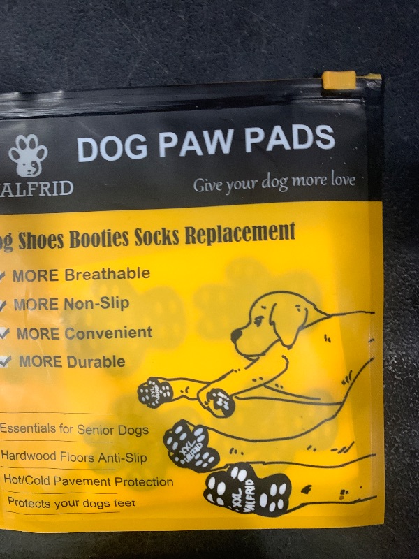 Photo 1 of VALFRID Dog Paw Protector Anti-Slip Grips to Keeps Dogs from Slipping On Hardwood Floors,Disposable Self Adhesive Resistant Dog Shoes Booties Socks Replacemen M 40 Pieces