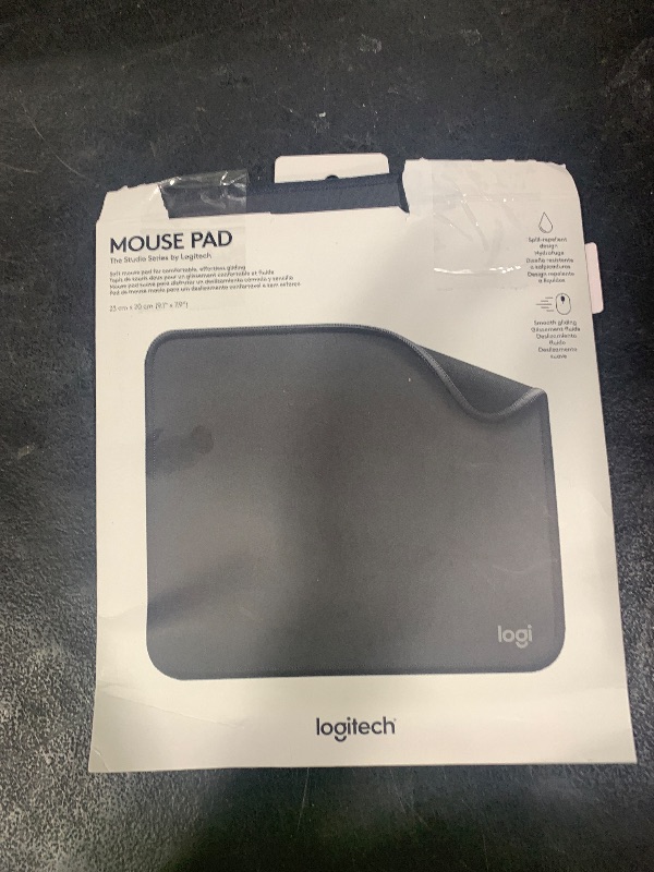 Photo 1 of Logitech Mouse Pad - Studio Series, Computer Mouse Mat with Anti-Slip Rubber Base, Easy Gliding, Spill-Resistant Surface, Durable Materials, Portable, in a Fresh Modern Design, Graphite