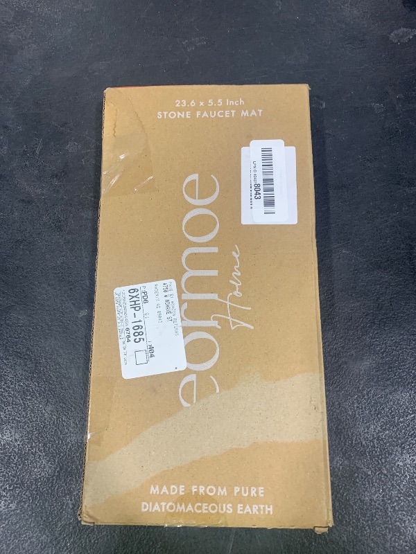Photo 1 of eormoe Kitchen Faucet Absorbent Mat - Large Diatomaceous Earth Splash Guard for Sink Faucet, Aesthetic Water Absorbing Stone Tray in The Modern Home [Grey, 23.6" x 5.5"]