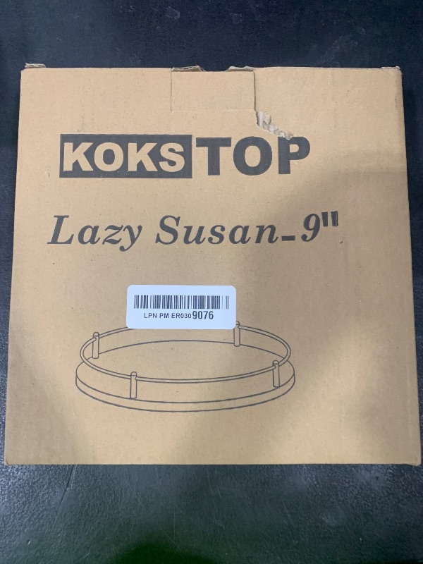Photo 1 of KOKSTOP Lazy Susan Organizer?9 Inch Rotating Spice Rack for Kitchen Countertop Round Wooden Turntable Holder for Cabinet, Dining Table, Cupboard Storage – Black