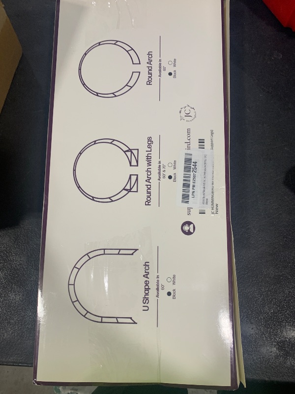 Photo 1 of 4.6 Ft Round Metal Arch Arbor for Indoor and Outdoor Event Party Decorations or Garden Plants - Easy Assembly with Support Legs Ground Anchors Screwdriver and Instructions (White 1PC)