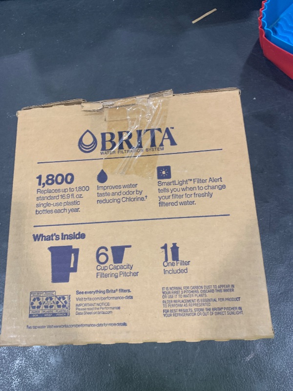 Photo 1 of Brita Metro Water Filter Pitcher with SmartLight Change Indicator, BPA-Free, Replaces 1,800 Plastic Water Bottles a Year, Lasts Two Months, Includes 1 Filter, Small - 6-Cup Capacity, White