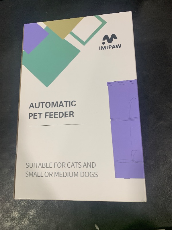 Photo 1 of IMIPAW Automatic Cat Feeders, 3L Timed Cat Dry Food Dispenser, Dual Power Supply, Programmable Portion Size, Auto Pet Feeder for Cats and Small Dogs