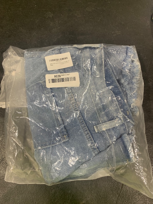 Photo 1 of CME SHOWU High Waisted Women Denim Shorts Frayed Raw Hem Ripped Jeans Shorts(Blue,XL)