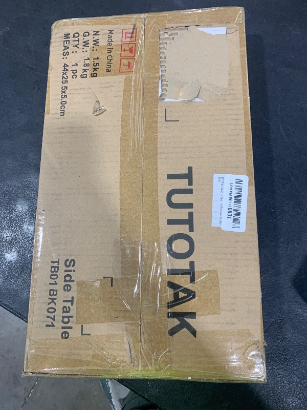 Photo 1 of TUTOTAK C Shaped End Table, Tray Table, Small Side Table, 28.7 inch Tall Couch Table, Tv Tray, Sofa Table, Living Room, Bed Room, Black TB01BK071