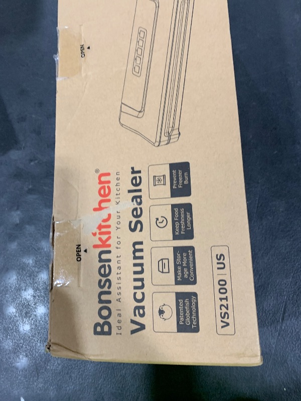Photo 1 of [Updated 2025] Bonsenkitchen Vacuum Sealer Machine + 40 Vacuum Bags, Fast-Compact/Multi-Functional Food Vacuum Sealer with External Vacuum System, Silver