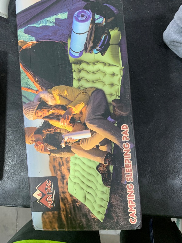 Photo 1 of Camping Sleeping Pad, Ultralight Camping Mat with Pillow, Built-in Foot Pump Inflatable Sleeping Pads Compact for Camping Backpacking Hiking Traveling Tent,Single,Green.
