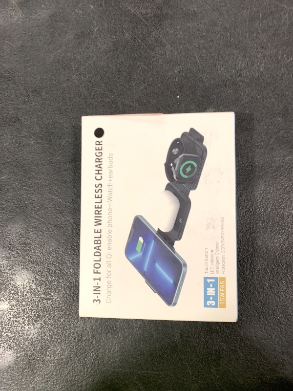 Photo 1 of 3 in 1 Charging Station for Apple Devices 20W Foldable Mag-Safe Charger for Travel Wireless Charger Pad for iPhone 16 15 14 13 12 Pro/Pro Max/Plus/Mini AirPods 2/3/Pro iWatch Ultra/8/7/SE/6/5/4/3/2