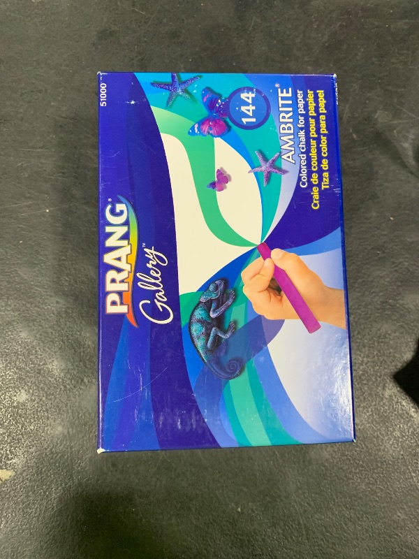 Photo 1 of Prang Ambrite Colored Chalk for Paper, Tapered, 3.188 x 0.438 Inches, Box of 144 Sticks, 19 Assorted Colors (51000)