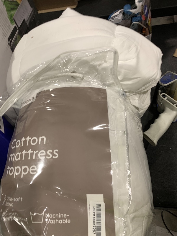 Photo 1 of Cloud-Like Queen Mattress Topper - 100% Cotton Top Mattress Pad for Back Pain Relief - Breathable & Naturally Cooling for Hot Sleepers