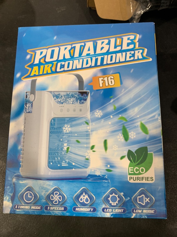 Photo 1 of Portable Air Conditioners, 3 Wind Speeds & 7 LED Lights Evaporative Personal Air Cooler, 4 in 1 Portable AC with 650 mL Large Water Tank, Mini Air Conditioner for Bedroom/Car/Home/Camping/Room