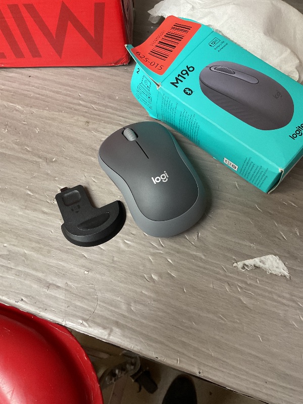 Photo 1 of Logitech M196 Bluetooth Wireless Mouse, Compact and Portable Mouse for Laptops, Tablets and More, 12-Month Battery, Smooth Tracking, Compatible with PC and Mac, Windows and macOS - Graphite