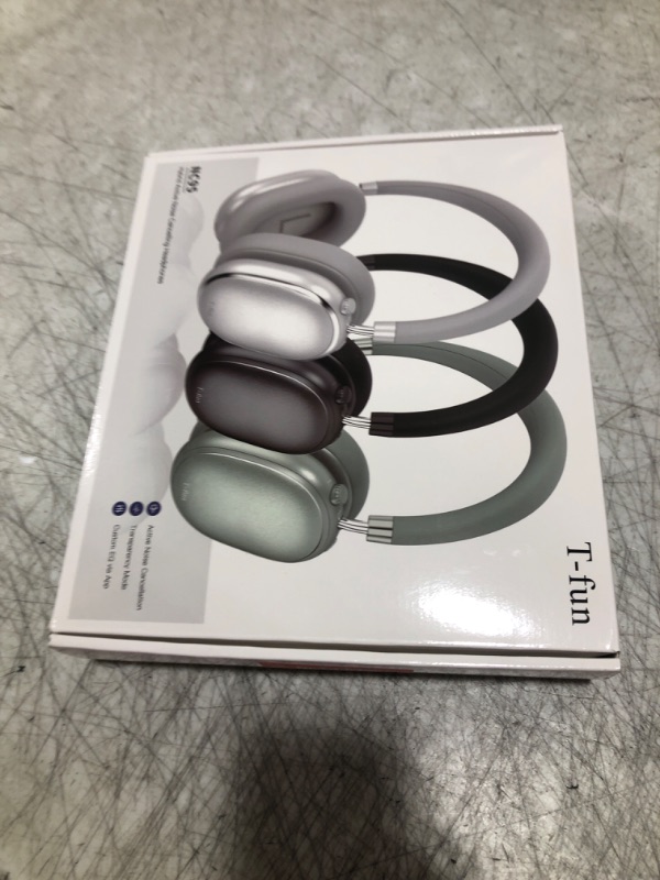 Photo 1 of T-fun NC95 Hybrid Active Noise Cancelling Headphones with Knob Control, 65H Playtime Over Ear Headphones Wireless Bluetooth 5.3, App Control, Hi-Res Audio, Comfort Fit, Clear Calls for Travel/Workout