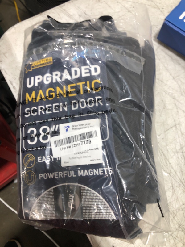 Photo 1 of Magnetic Screen Door - Bugs Out, Breeze in - 9min Install Auto-Sealing Heavy Duty Double Stitched Mesh, 52 Magnets, Hands Free Sliding & Patio Door Net, Pet & Kid Friendly, 38 x 82 Inch, Flux Phenom