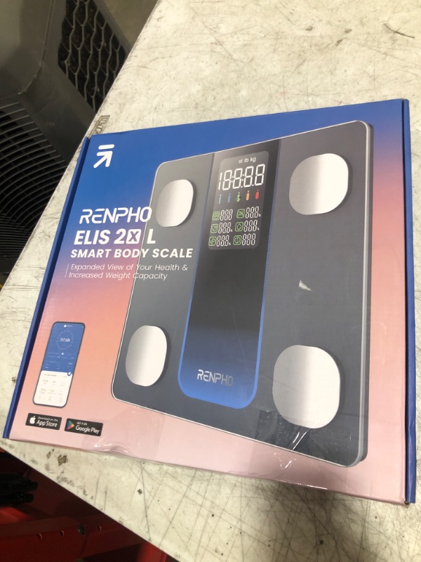 Photo 1 of RENPHO Smart Scale for Body Weight, Weight Scale with 7-in-1 Large Display for BMI, Body Fat, Muscle Mass, 13 Body Composition, High Accurate Bluetooth Scale, 500lbs, 11.8", Elis 2XL