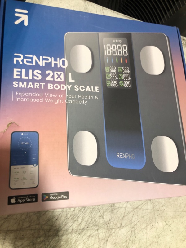 Photo 1 of RENPHO Smart Scale for Body Weight, Weight Scale with 7-in-1 Large Display for BMI, Body Fat, Muscle Mass, 13 Body Composition, High Accurate Bluetooth Scale, 500lbs, 11.8", Elis 2XL