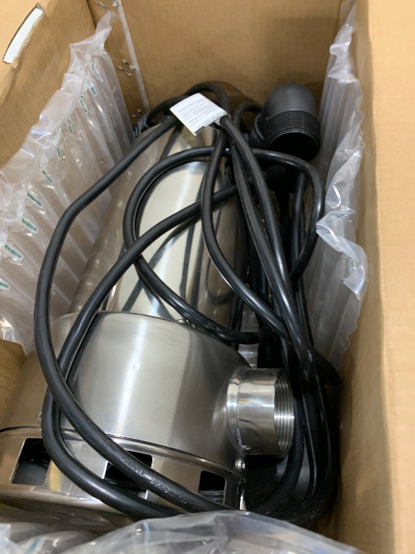 Photo 1 of LANCHEZ 1.6 HP Stainless Steel Submersible Water Pump 5500GPH High Flow with Float Switch Long Cord, Sump Pump for Quick Water Removal from Swimming Pool Flooded Basement Pit Sewage Sink Pool Tub