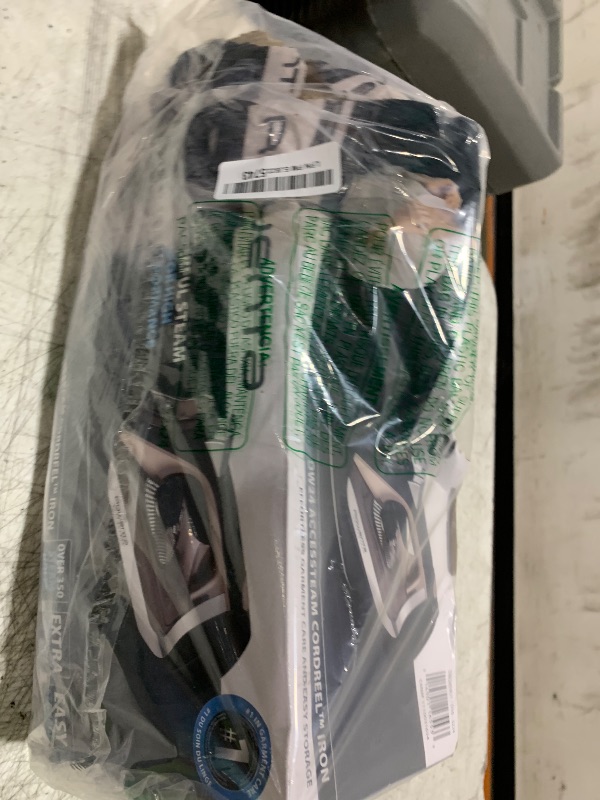 Photo 1 of Rowenta Access Stainless Steel Soleplate Steam Iron with Retractable Cord, Powerful Steam Diffusion, Auto-off and Anti-Drip, 1725 Watts, Black Clothes Iron, DW2459