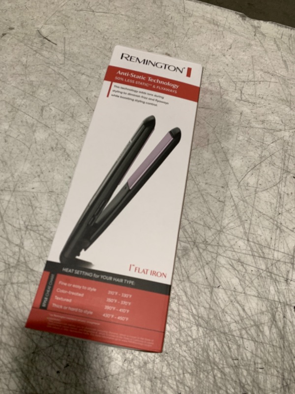 Photo 1 of Remington 1" Flat Iron, Hair Straightener with Anti-Static Technology, Rapid 30-Second Heat-Up, 60-Minute Auto Shut-Off, 30% Longer Ceramic Floating Plates, and Titanium-Ceramic Coating