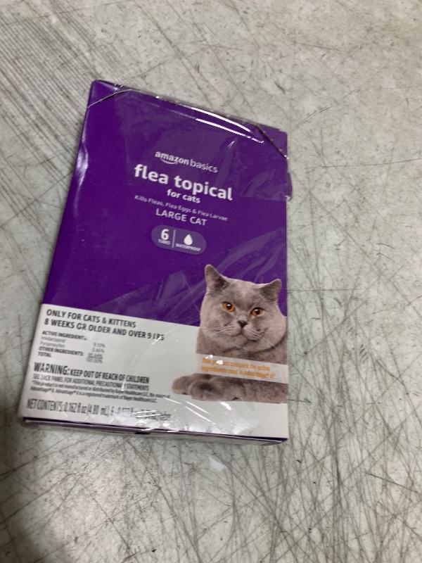 Photo 1 of Amazon Basics Topical Flea Treatment for Large Cats (Over 9 Pounds), 6 Count (Previously Solimo