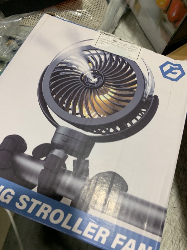 Photo 1 of Misting Stroller Fan, 6000mAh Battery Operated Portable Fan with Light & 360° Pivoting, Personal Fans with Flexible Tripod for Baby, Office, Travel,Treadmill,Outdoors