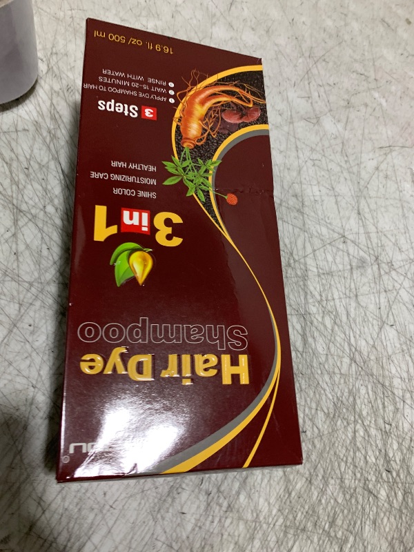 Photo 1 of IIIMEIDU Dark Brown Hair Dye Shampoo 3 in 1 for Gray Hair, Herbal Ingredients Shampoo Hair Dye for Women Men, Grey Coverage 500ml