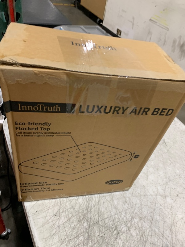 Photo 1 of InnoTruth Queen Camping Air Mattress with Built-in Pump, 13" Raised Comfort, Ideal for Travel, Camping, Outdoor, Back to School Supplies, Durable Inflatable Bed for Home & Guests, Grey