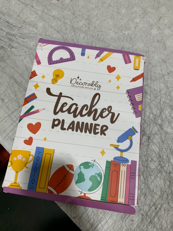 Photo 1 of Decorably 12 Months Weekly and Monthly Undated Teacher Planner 2025-2026, 8.5x11inch Spring-Bound Teacher Lesson Planner with Contacts and Schedule Page, Communication Logs, and Classroom Planning