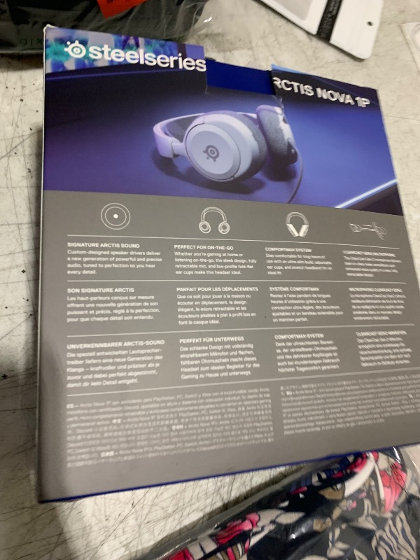 Photo 1 of SteelSeries Arctis Nova 1P Multi-System Gaming Headset — Hi-Fi Drivers — 360° Spatial Audio — Comfort Design — Durable — Lightweight — Noise-Cancelling Mic — PS5/PS4, PC, Xbox, Switch - White