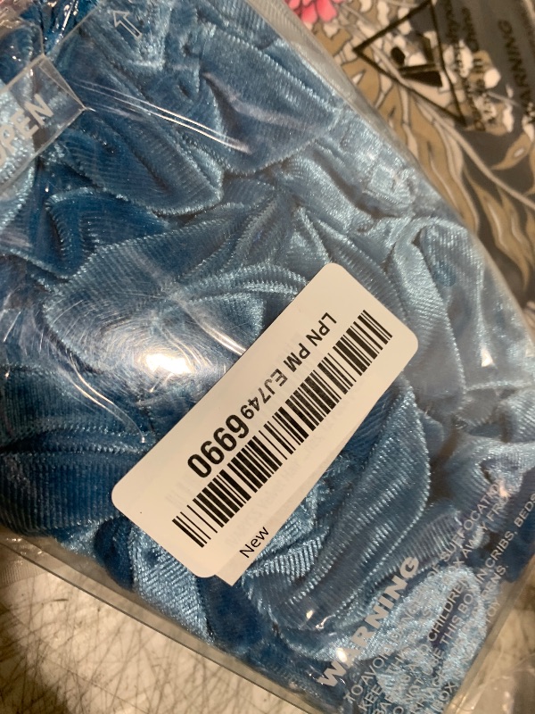 Photo 1 of IVARYSS Azure Blue Scrunchies Bulk, Premium Velvet Soft Hair Scrunchy, Solid Colors Thick Elastic Bands, Hair Accessories for Women and Girls, 12 Pack