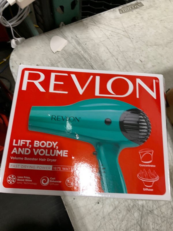 Photo 1 of Revlon Volume Booster Hair Dryer | 1875W for Voluminous Lift and Body, (Green)