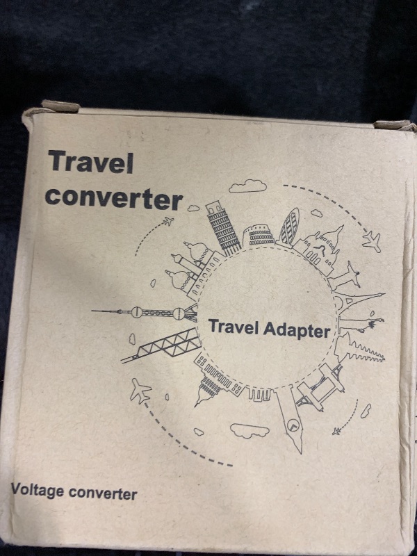 Photo 1 of International Travel Adapter Voltage Converter Steps Down 220V to 110V for Cell Phones, Laptops, and Curling Irons, US to UK, Europe, Australia, and More Than 200 Countries