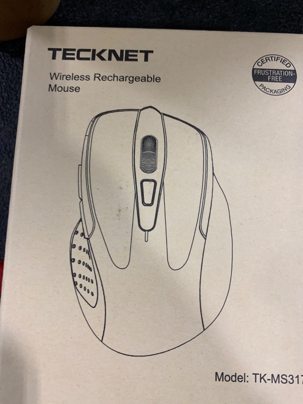 Photo 1 of TECKNET Wireless Mouse (BT5.0/3.0 & 2.4G) Rechargeable 4800 DPI Silent USB A & Bluetooth Mouse 6 Buttons, Wide Compatibility - Grey