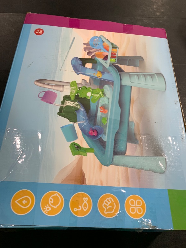 Photo 1 of JUKUDAHU Water Table Play Sink Toy for Kids 2 3 4 5 6 Years Old - Outdoor Kitchen with Running Water, Fishing Games, Toddler Water Play Table for Kids Ages 3-8, Beach Outdoor Toys, Summer Gifts