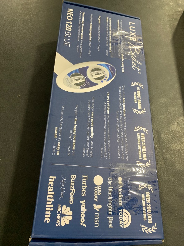 Photo 1 of LUXE Bidet NEO 120 - Self-Cleaning Nozzle, Fresh Water Non-Electric Bidet Attachment for Toilet Seat, Adjustable Water Pressure, Rear Wash (Blue)