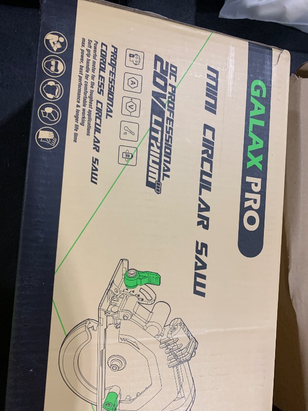 Photo 1 of GALAX PRO Mini Circular Saw, DC20V 4-1/2" Cordless Circular Saw with 2.0Ah battery, Laser Guide, Rip Guide, 2 Pcs Blades(24T+ 60T), 3400RPM, Max Cutting Depth 1-11/16"(90°), 1-1/8"(45°)