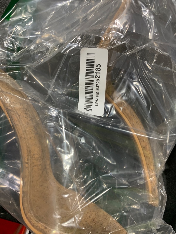 Photo 1 of Women's Clear Wedge Heels - 4 Inch Open Toe Chunky Heels with Transparent Upper & Genuine Leather Sole | Slip-On Comfortable Dress Shoes | Fashion Platform Sandals (Lemonade.A) - Cork 10