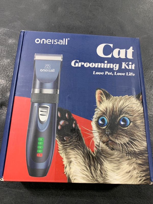 Photo 1 of oneisall Quiet Cat Clippers for Matted & Long Hair, 2-Speed Cordless Pet Shaver Grooming Kit for Cats, Small Dogs & Animals (Blue)