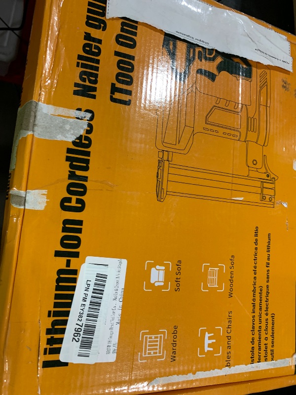 Photo 1 of BROVR 18 Gauge Brad Nailer Cordless for DE WALT 20V Battery (No Battery), 2 in 1 Staple Gun/Nail Gun Battery Powered with 2000 Nails for Wood, Drive up to 1-1/4 in Nails & Crown 7/8 in Staples, Red