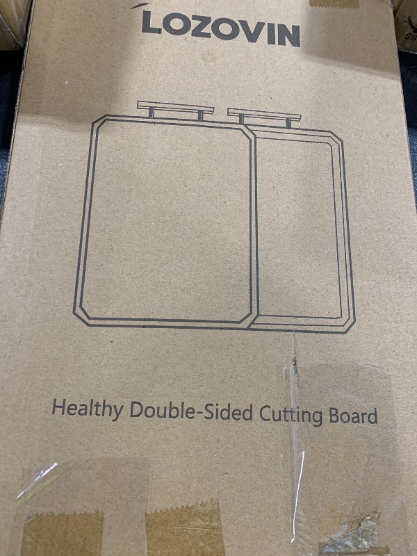 Photo 1 of LOZOVIN Stainless Steel Cutting Board Anti-scratch Grid Design, Large 16"*11" Double Sided Non Toxic Cutting Board, Kitchen Metal Chopping Boards for Meat Veggies,Dishwasher Safe, Juice Groove