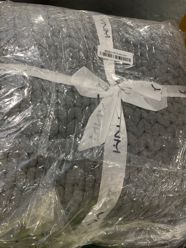 Photo 1 of YnM Chunky Throw Blanket, Medium-Weight, Hand Knitted, Skin Friendly, Ventilated and Breathable, Machine Washable, Home Décor Piece for Couch, Sofa and Bed (Charcoal Grey, 50x70 Inch)