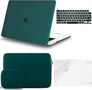 Photo 1 of iCasso for MacBook Air 15 inch Case 2025 2024 2023 Release A3241 M4 A3114 M3 A2941 M2 Chip, Hard Shell Case, Sleeve, Screen Protector, Keyboard Cover for MacBook Air 15.3'' with Small Bag, Green