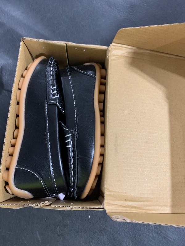 Photo 1 of Moceen Boys Loafers PU Leather Slip-On Toddler Dress Shoes Non-Slip Sole Kids Moccasins for School Events and Daily Wear Size 9 Toddler, Black, 8101 27
