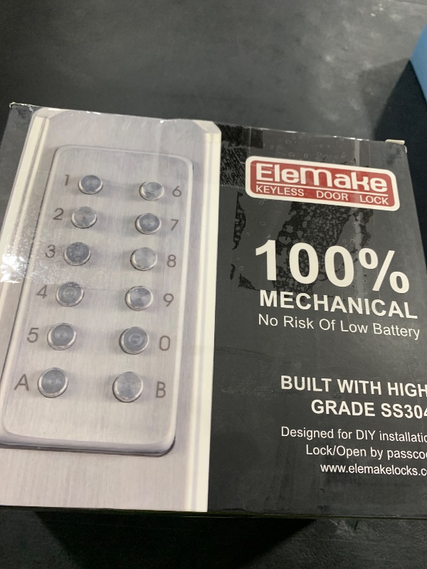 Photo 1 of Elemake Left Handed Keyless Door Lock, Mechanical Keypad Door Lock with Handle, Heavy Duty Door Lever Lock Combination Security Digital Code, Stainless Steel 304 (Not Deadbolt)