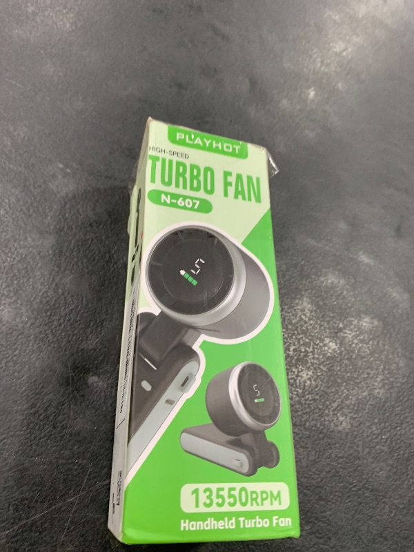 Photo 1 of PlayHot Portable Handheld Turbo Fan, 5 Gear Wind, Battery Operated, Up to 12 Working Hours, 3 IN 1 Hand Fan with Air Turbo Tech Cooling Fan for Outdoor Activities, Travel, Beach (Black)