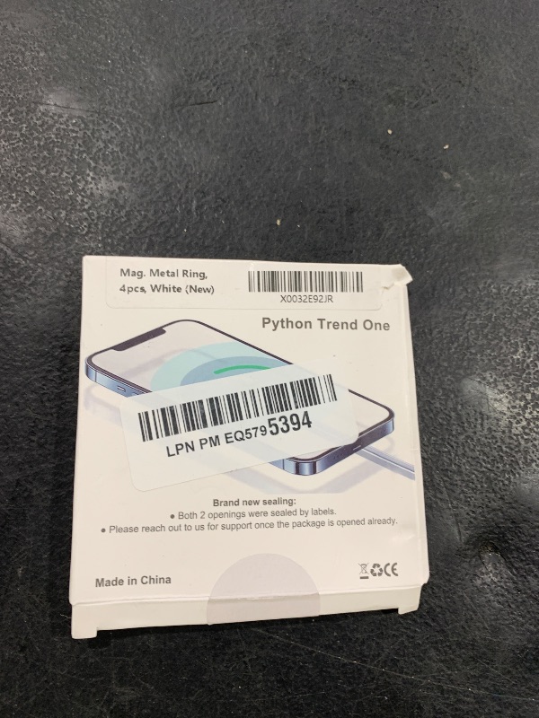 Photo 1 of Python Trend One Metal Ring Compatible with MagSafe Sticker Designed for iPhone 12~17, Circle Magnetic Magnet Adapter Rings for Phone Case (White)