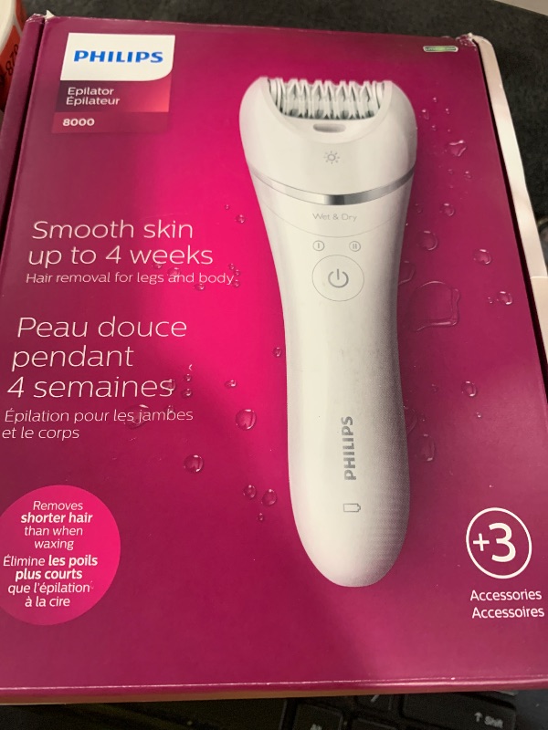 Photo 1 of Philips Beauty Epilator Series 8000 for Women, with 3 Accessories, BRE700/04