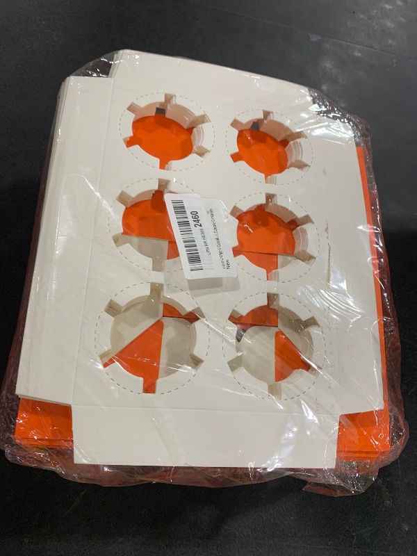 Photo 1 of qiqee Orange 6 Cupcake Boxes with Window 30 Packs Cupcake Box 9"x6.1"x3.3" Bakery Boxes For Cupcakes Carrier, Cupcake Containers