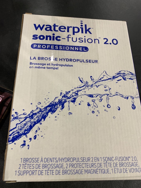 Photo 1 of Waterpik Sonic-Fusion 2.0 Professional Flossing Electric Toothbrush with Water Flosser Combo In One, Black SF-04, Packaging May Vary