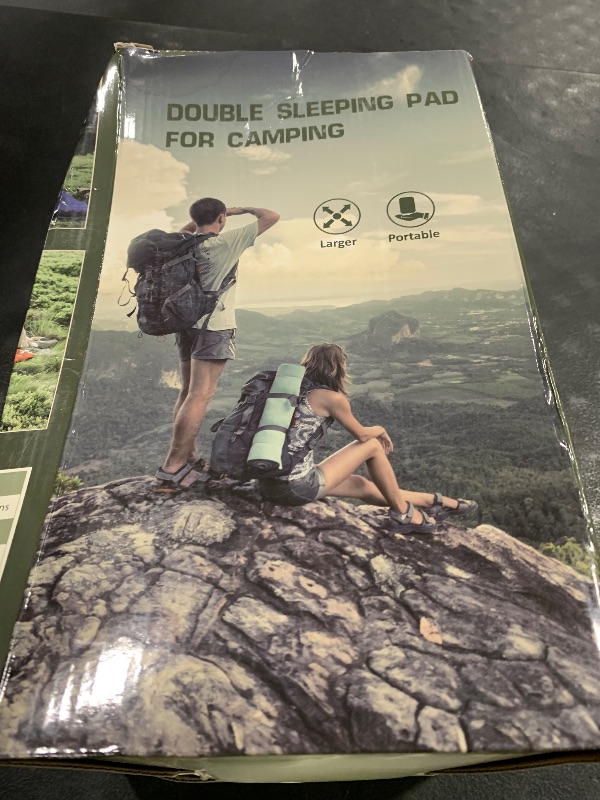 Photo 1 of ACVOD Double Sleeping Pad, Self Inflating 4.7'' Extra Thick for 2 Person Built-in Pump, Portable Camping Mattress Sleeping Mat for Backpacking Hiking Tent Travel